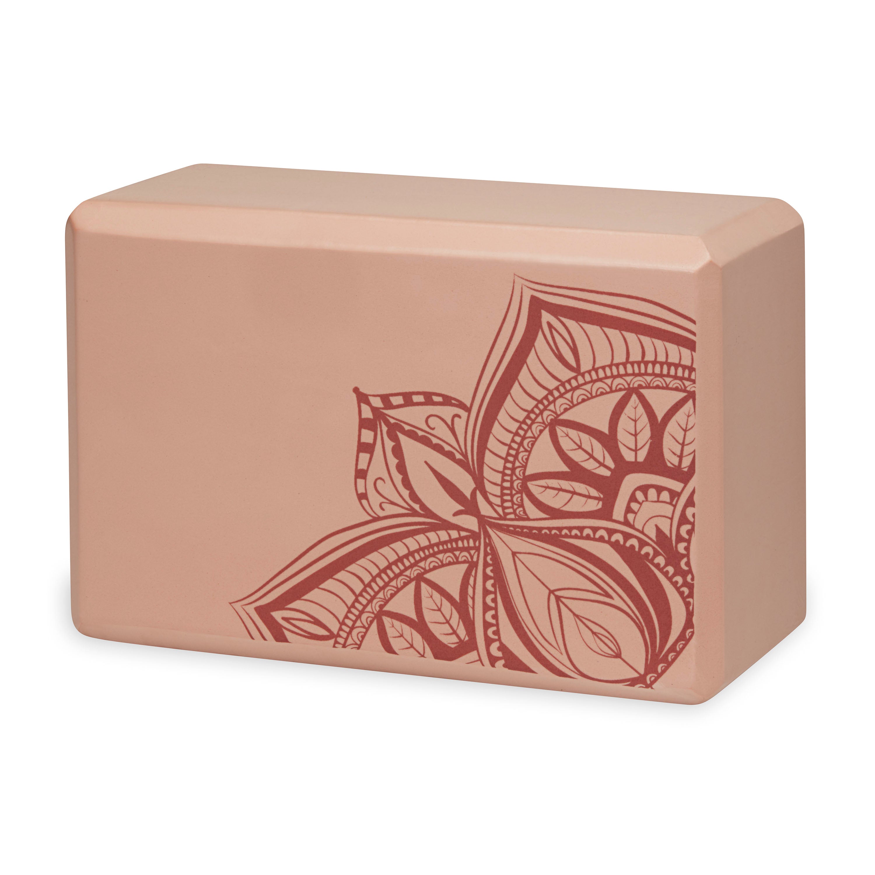 Gaiam Printed Yoga Block Cantaloupe Point front angle